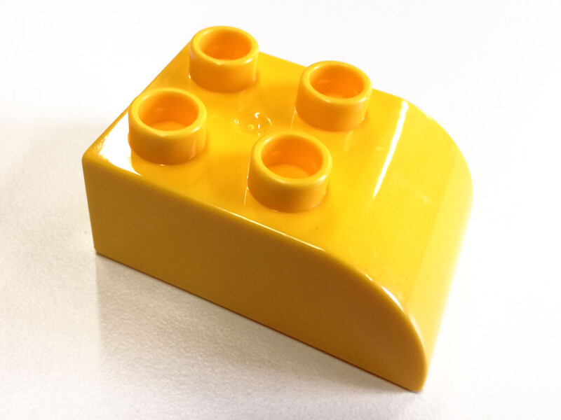 L-W Toys Junior Kostka 2x2 zaoblená žlutá